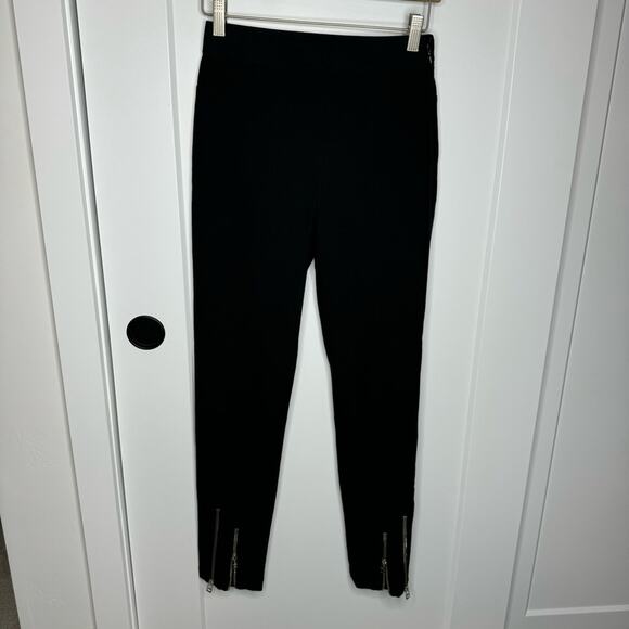 T By Alexander Wang Black Stretch Cotton High Rise Ankle Zip Pants Size 2 - Picture 3 of 9
